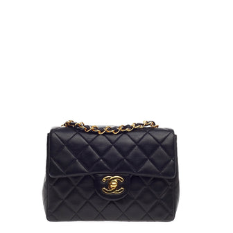 Chanel Vintage Square Classic Single Flap Quilted Leather Mini