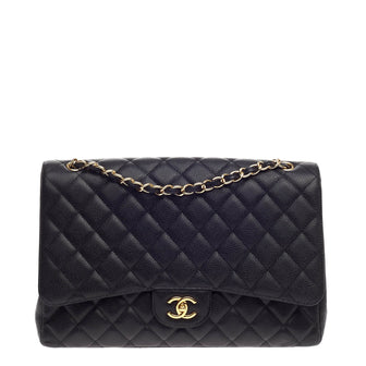 Chanel Classic Double Flap Quilted Caviar Maxi