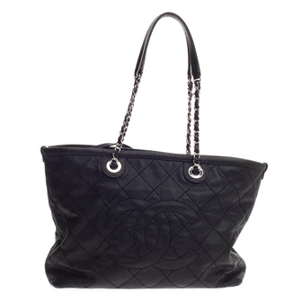 Chanel CC Zip Tote Quilted Caviar Small