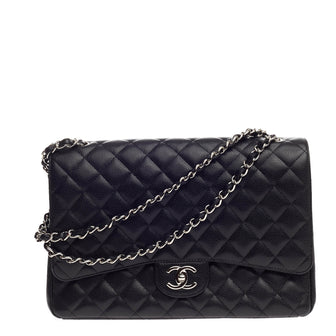 Chanel Classic Double Flap Quilted Caviar Maxi