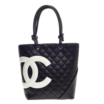 Chanel Cambon Tote Quilted Leather Small