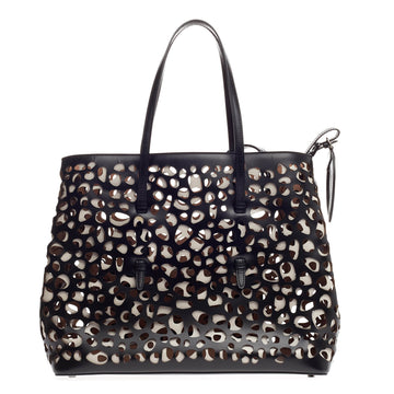 Alaia Bicolor Cut Out Tote Layered Leather Large