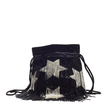 Saint Laurent Fringe Bucket Bag Beaded Small