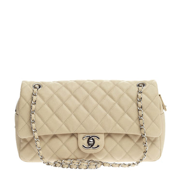 Chanel Easy Flap Bag Quilted Caviar Jumbo