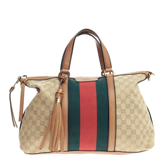 Gucci Rania Convertible Top Handle Web GG Canvas Medium