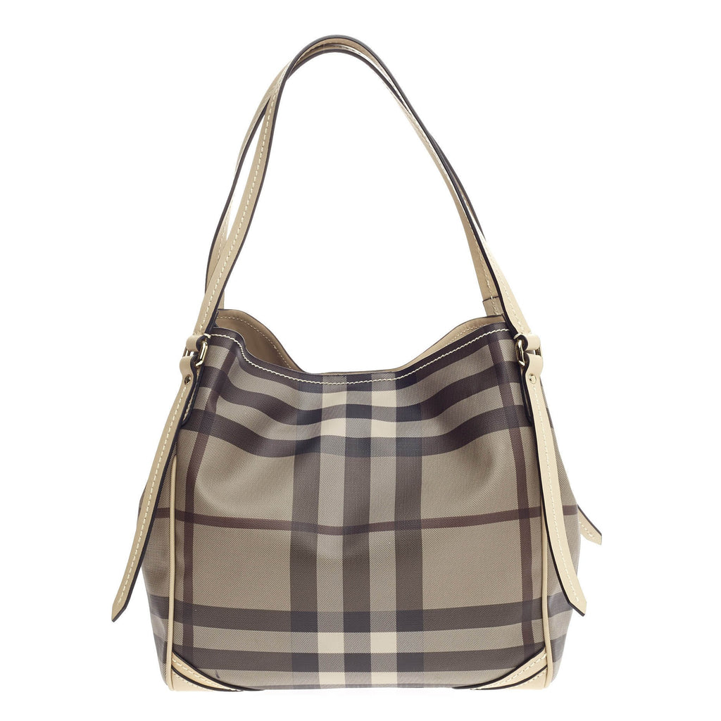 Burberry Canterbury Tote Smoked Check Coated Canvas Small