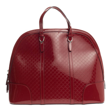 Gucci Nice Top Handle Bag Patent Microguccissima Leather Large