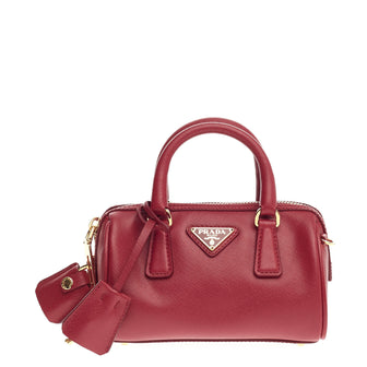 Prada Lux Convertible Boston Saffiano Leather Mini