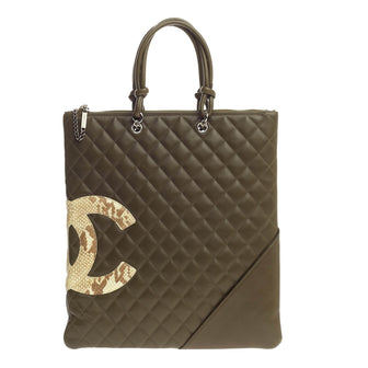 Chanel Cambon Flat Tote Quilted Leather