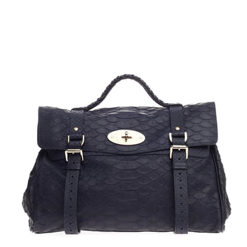 Mulberry Alexa Satchel Silky Snake Print Oversized