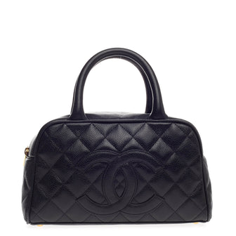 Chanel Timeless CC Bowler Quilted Caviar Medium