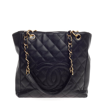 Chanel Petite Shopping Tote Quilted Caviar