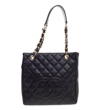 Chanel Petite Shopping Tote Quilted Caviar