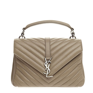 Saint Laurent College Monogram Bag Matelasse Leather Medium