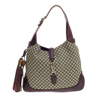 Gucci New Jackie Diamante Canvas Medium