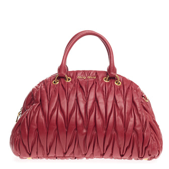 Miu Miu Convertible Bowler Matelasse Leather Large