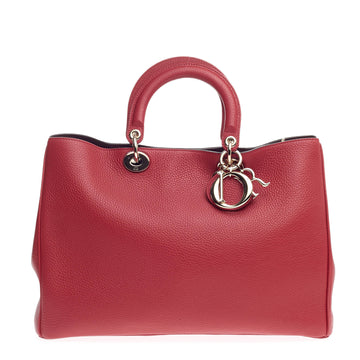 Christian Dior Diorissimo Tote Pebbled Leather Large
