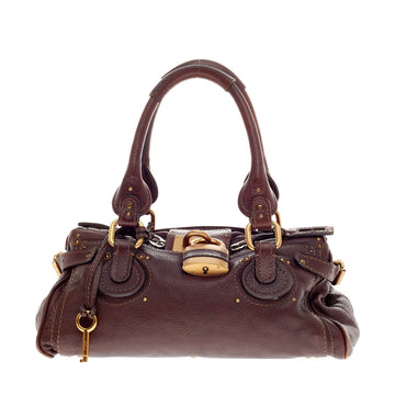 Chloe Paddington Lock Satchel Leather Medium