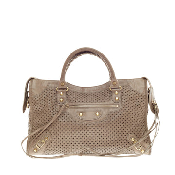 Balenciaga City Classic Studs Perforated Leather Medium