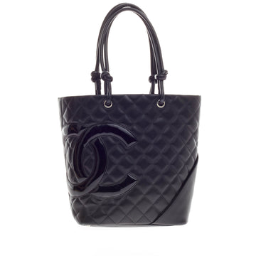 Chanel Cambon Tote Quilted Leather Small