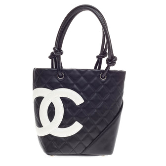 Chanel Cambon Tote Quilted Leather Petite
