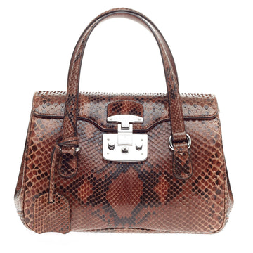 Gucci Lady Lock Satchel Python Small