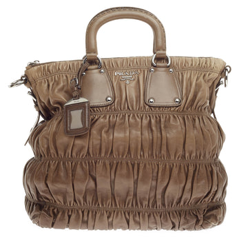 Prada Gaufre Convertible Tote Nappa Leather Large