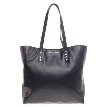 Miu Miu Studded Handle Tote Soft Calfskin -
