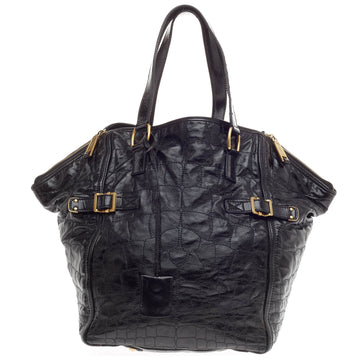 Saint Laurent Downtown Tote Patent Croc Embossed Medium