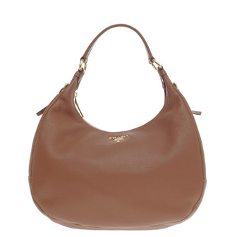 Prada Zip Top Hobo Vitello Daino -