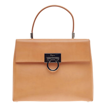 Salvatore Ferragamo Convertible Top Handle Bag Leather -