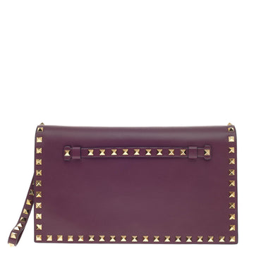 Valentino Rockstud Flap Clutch Leather -
