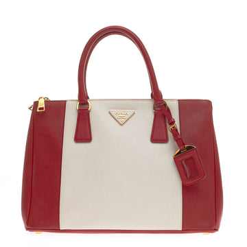 Prada Double Zip Lux Tote Saffiano Leather Medium