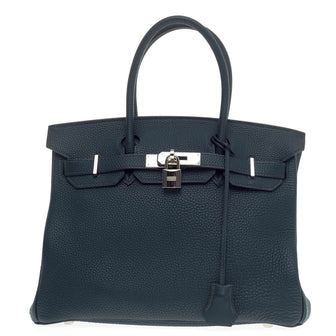 Hermes Birkin Blue de Prusse Togo with Palladium Hardware 30