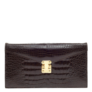 Lana Marks Convertible Envelope Clutch Crocodile Small