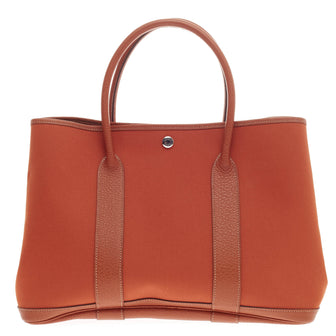 Hermes Garden Party Tote Toile and Leather GM