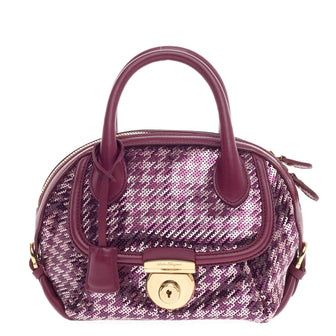 Salvatore Ferragamo Fiamma Convertible Satchel Sequins Mini 