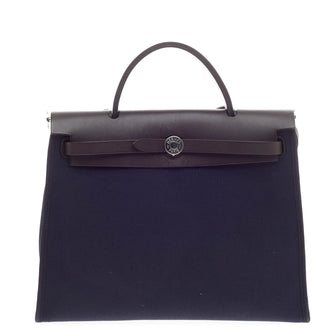 Hermes Herbag Zip Leather and Toile 31