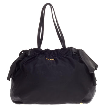 Prada Convertible Bow Tie Shoulder Bag Tessuto