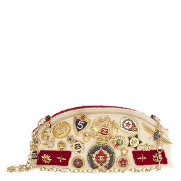 Chanel Romanov Charms Chain Clutch Wool Medium