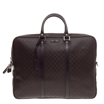 Gucci Bright Convertible Briefcase Diamante Leather Large