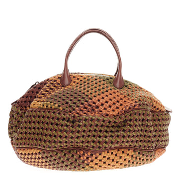 Bottega Veneta Dome Satchel Multicolor Intrecciato Nappa Large