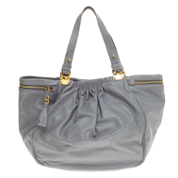 Miu Miu Side Zip Pocket Tote Leather Large