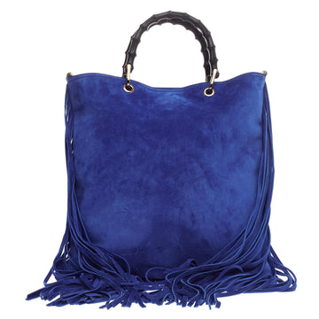 Gucci Bamboo Fringe Shopper Tote Suede Tall