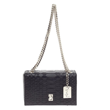 Saint Laurent Monogram Minaudiere Embossed Python Small