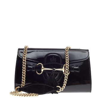 Gucci Emily Chain Strap Flap Bag Patent Small