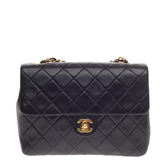 Chanel Vintage Square Classic Single Flap Quilted Leather Mini