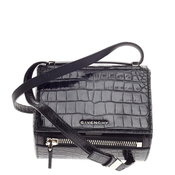 Givenchy Pandora Box Crocodile Embossed Patent Medium