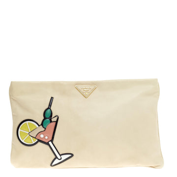 Prada 50's Graphic Clutch Nappa Leather