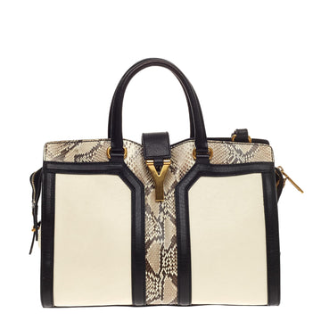 Saint Laurent Chyc Cabas Tote Leather and Python Small